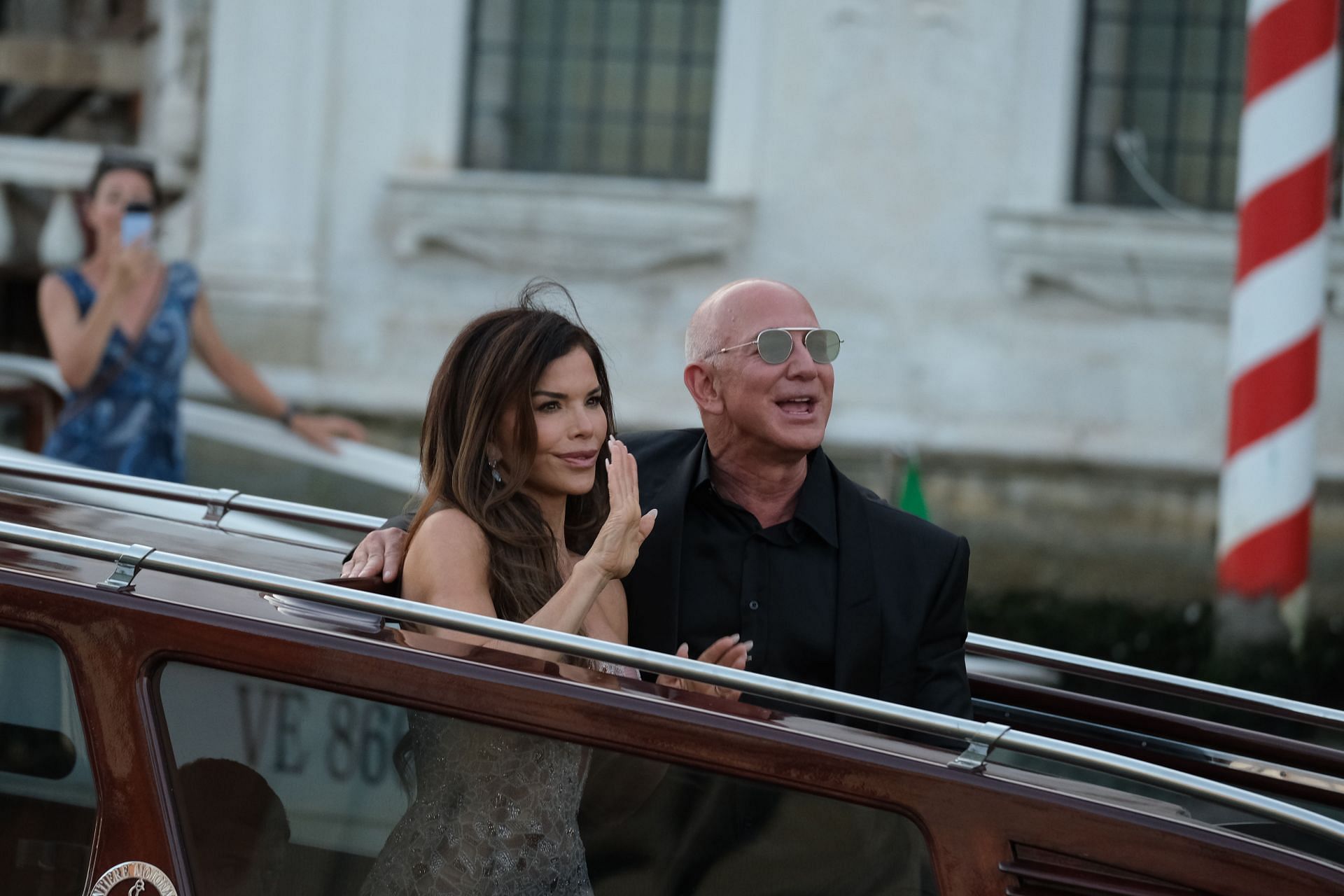 Jeff Bezos and Lauren Sanchez in Venice ahead of their wedding (Image via Getty)
